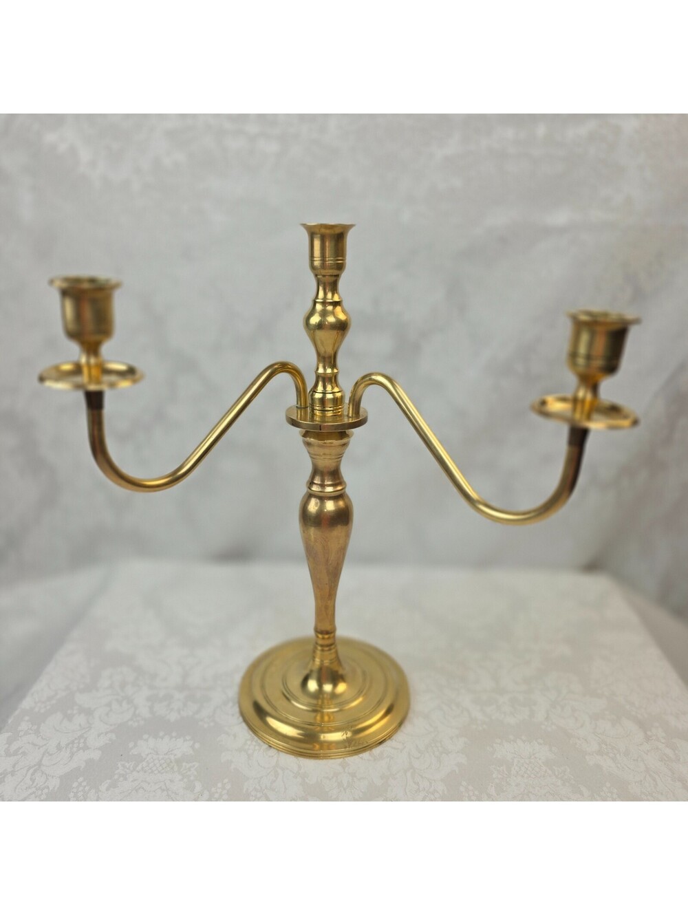 Brass Two Arm Candelabra Antique Vintage Great Condition